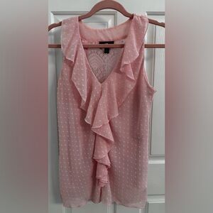 IZ Byer blush pink ruffle lace top